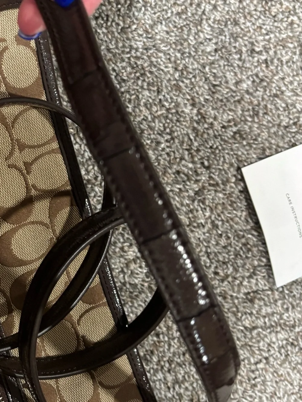 Coach Khaki and Brown Signature Canvas Shoulder Bag
